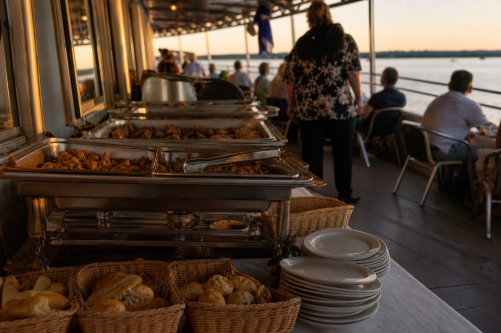 Spirit of Boston dinner cruise buffet table